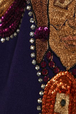 Lot 269 - A Fay Ward man's embellished purple wool twill shirt and trousers