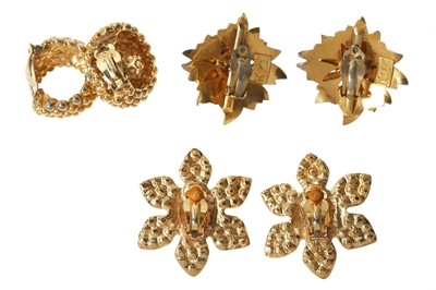 Lot 69 - Six pairs of good Yves Saint Laurent clip-on earrings, 1980s-90s