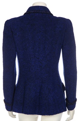 Lot 19 - A Chanel royal-blue bouclé tweed jacket, Autumn-Winter 1995-96