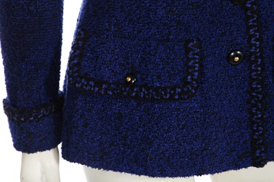 Lot 19 - A Chanel royal-blue bouclé tweed jacket, Autumn-Winter 1995-96