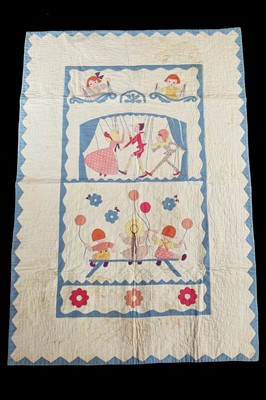 Lot 497 - A nursery coverlet and an embroidered border