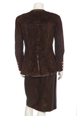 Lot 12 - A Chanel brown suede suit, late 1980s