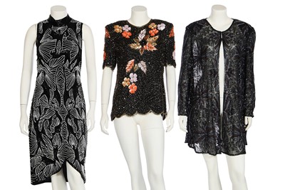 Lot 365 - A group of beaded and sequined garments, 1960s-80s