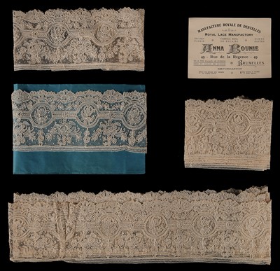 Lot 534 - Brussels point de gaze flounces, 1870s