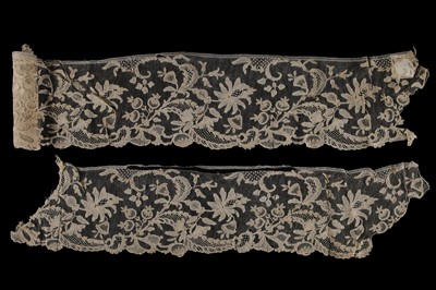 Lot 534 - Brussels point de gaze flounces, 1870s