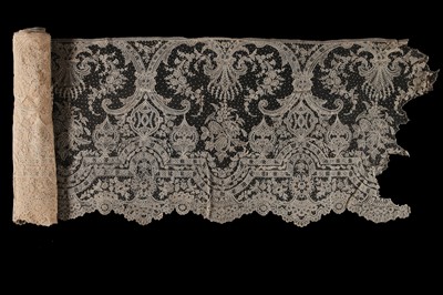 Lot 534 - Brussels point de gaze flounces, 1870s