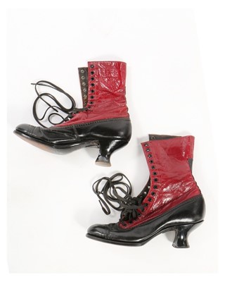 Lot 313 - Three pairs of boots, comprising: red and...