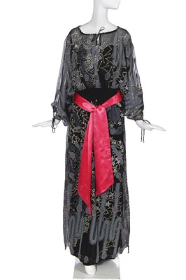 Lot 168 - A Zandra Rhodes 'Star Wars' printed chiffon dress, circa 1977