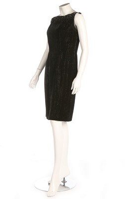 Lot 314 - A Lanvin-Castillo black lurex velvet cocktail...