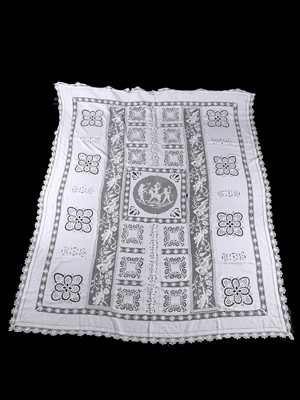 Lot 544 - Three fine linen or lace coverlets, circa 1900