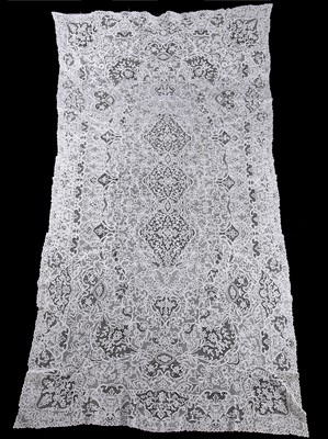 Lot 544 - Three fine linen or lace coverlets, circa 1900