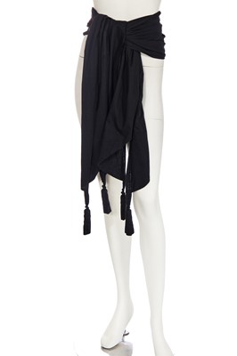 Lot 252 - A Westwood/McLaren black cotton sash, 'Pirate' collection, Autumn-Winter 1981-82