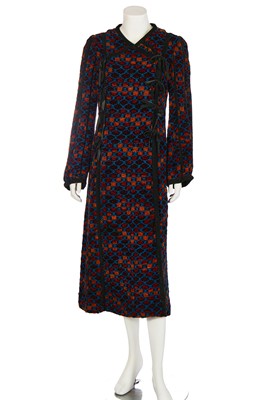 Lot 343 - A Thea Porter woven chenille coat-dress, 1970s