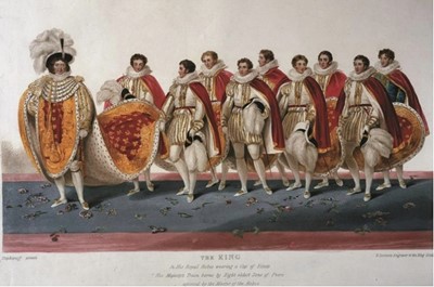 Lot 71 - The coronation robes worn by Henry Nevill 2nd Earl of Abergavenny to the coronation of King George IV, 19th July, 1821