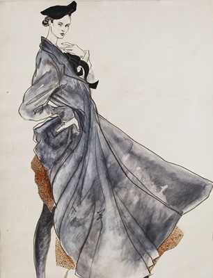 Lot 219 - Claire Smalley for John Galliano fashion illustration, 'The Rose' collection, Autumn-Winter 1987-88