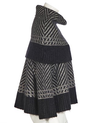 Lot 118 - A John Galliano black and grey striped wool jumper, 'Maori' collection, Autumn-Winter 1999-2000