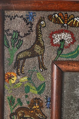 Lot 63 - A fine Charles II beadwork mirror, the beadwork English, circa 1660