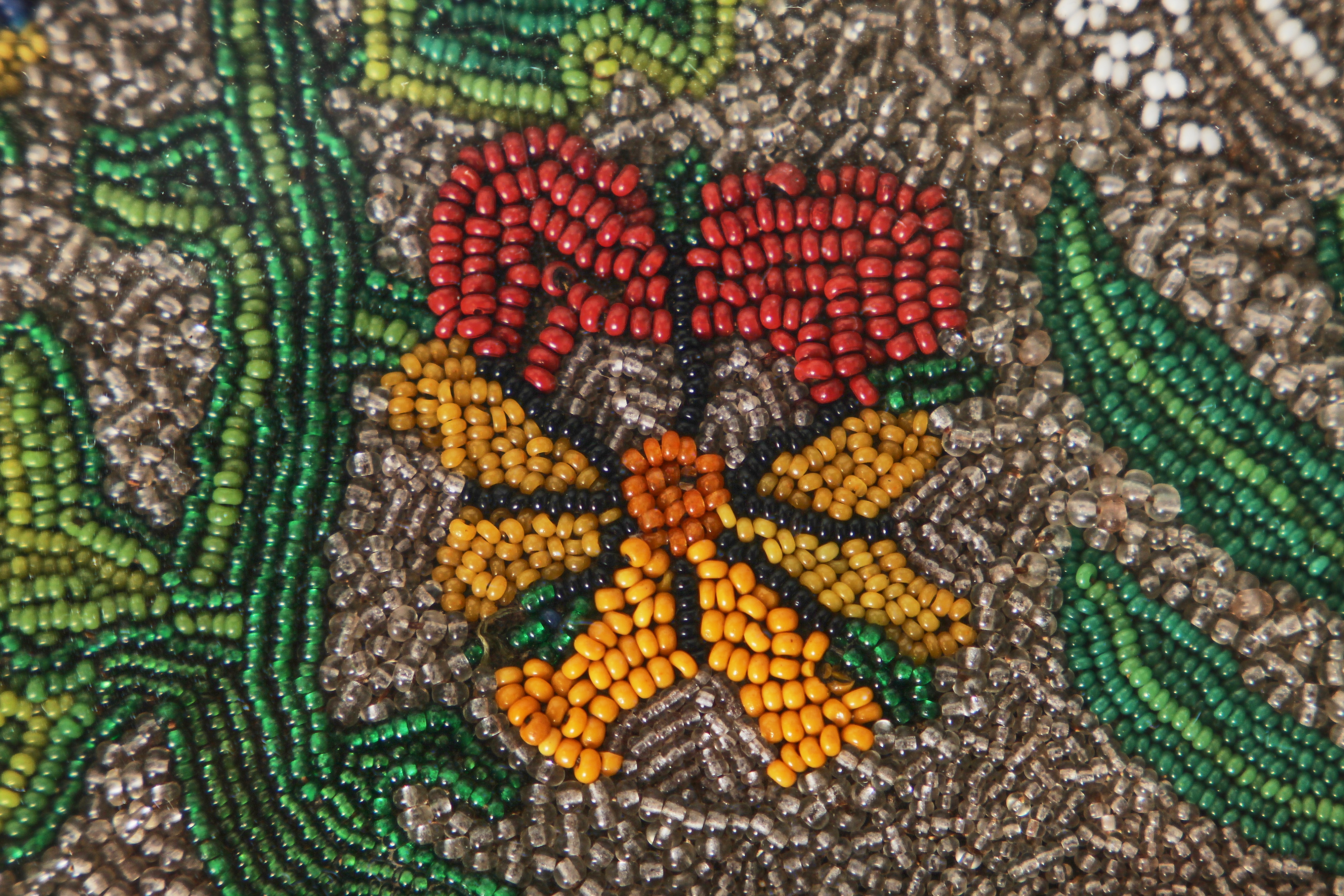 Lot 63 - A fine Charles II beadwork mirror, the