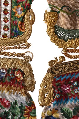 Lot 68 - Nine finely beaded purses and reticules, 1820s-60s