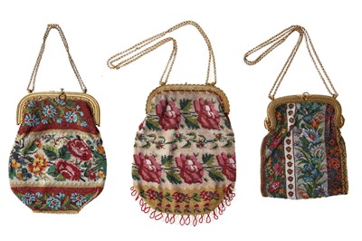 Lot 68 - Nine finely beaded purses and reticules, 1820s-60s