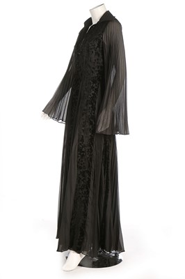 Lot 330 - A Thea Porter black devoré evening gown, 1970s,...