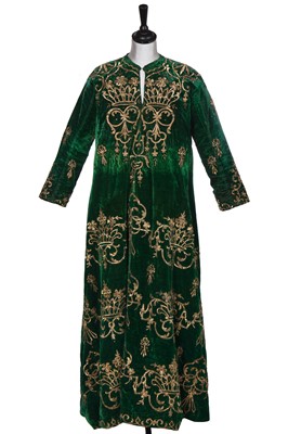 Lot 502 - An embroidered green velvet wedding robe, Turkish, Ottoman, late 19th century