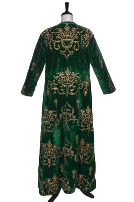 Lot 502 - An embroidered green velvet wedding robe, Turkish, Ottoman, late 19th century