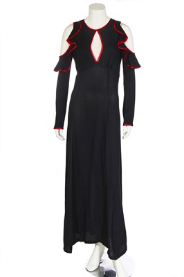 Lot 298 - An Ossie Clark for Radley black moss crepe 'Judy' dress, circa 1970