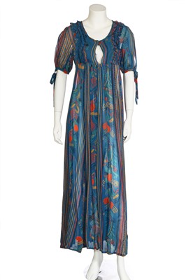 Lot 299 - An Ossie Clark/Celia Birtwell for Radley printed chiffon dress, 1970s