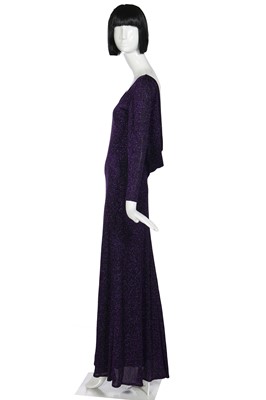 Lot 102 - Mystic Meg's bespoke Isabell Kristensen royal-purple sleeved-cloak, circa 1995