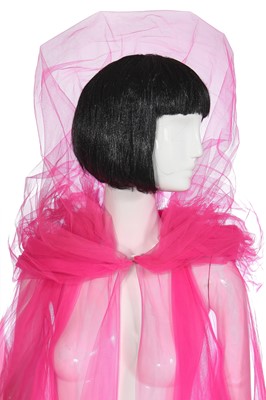 Lot 105 - Mystic Meg's bespoke Isabelle Kristensen Barbie-pink tulle sleeved-cloak, circa 1995