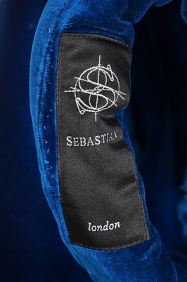 Lot 104 - Mystic Meg's bespoke Sebastian blue velvet coat, 1990s