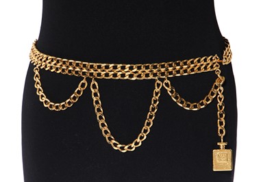 Lot 1 - A Chanel perfume bottle gilt chain belt, circa 1990