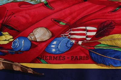 Lot 27 - Four Hermès printed silk scarves, 1980s-90s,...
