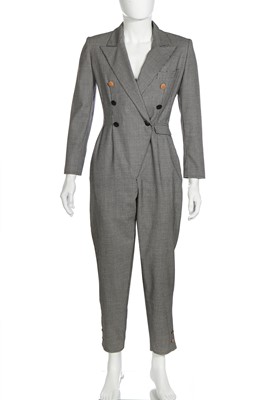 Lot 251 - A Jean Paul Gaultier man's puppytooth wool double-breasted jumpsuit, 1980s