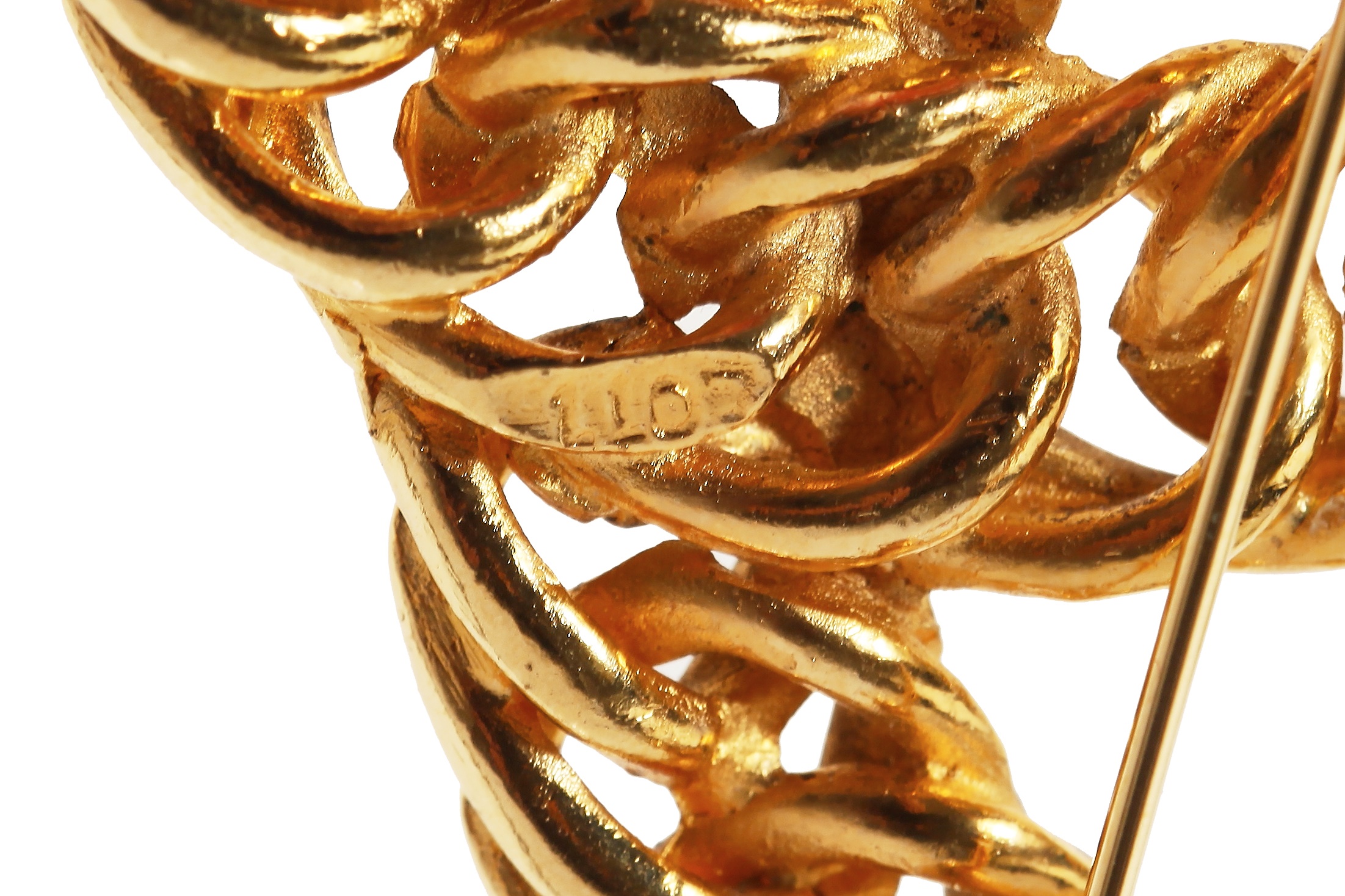 Lot 22 - A Chanel gilt chain double 'C' brooch, 1980s,