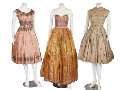 Lot 371 - A group of cocktail dresses and coats, 1950s