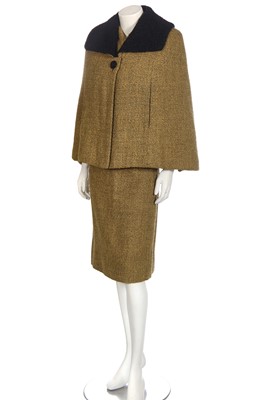 Lot 369 - A Madame Grès designed mustard bouclé wool ensemble, circa 1960