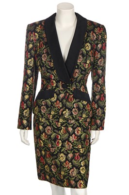 Lot 250 - An Yves Saint Laurent viscose and lurex suit, late 1980s