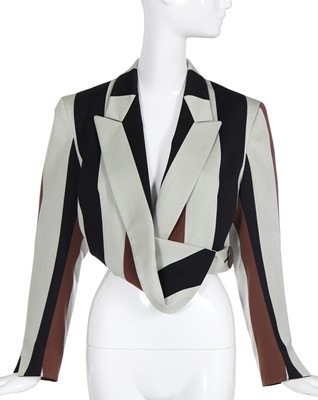 Lot 298 - A John Galliano striped wool-blend blazer, Spring-Summer 1990