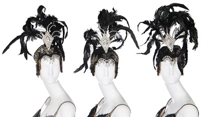 Lot 295 - Four black and silver sequinned showgirl gowns, 1970s