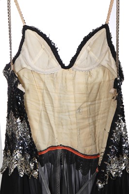 Lot 295 - Four black and silver sequinned showgirl gowns, 1970s
