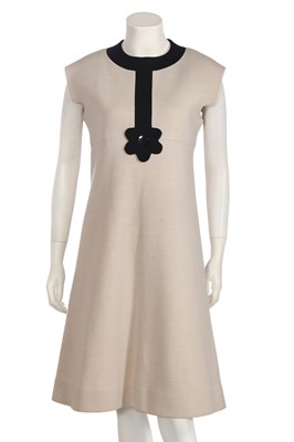 Lot 370 - A Pierre Cardin ecru wool jersey minidress, circa 1969