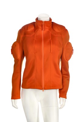 Lot 187 - An Issey Miyake orange polyester jacket, Autumn-Winter 2000-01