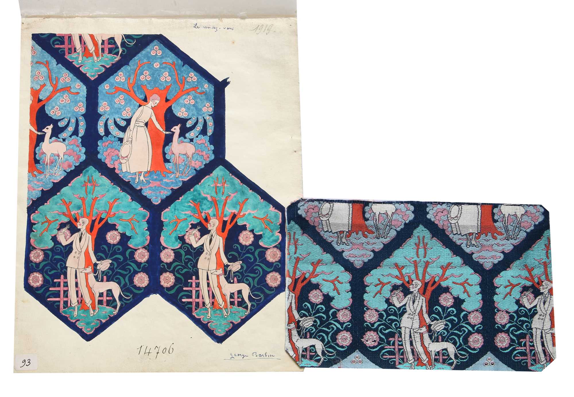 Lot 73 - George Barbier original design for 'Le Rendez-vous', 1919