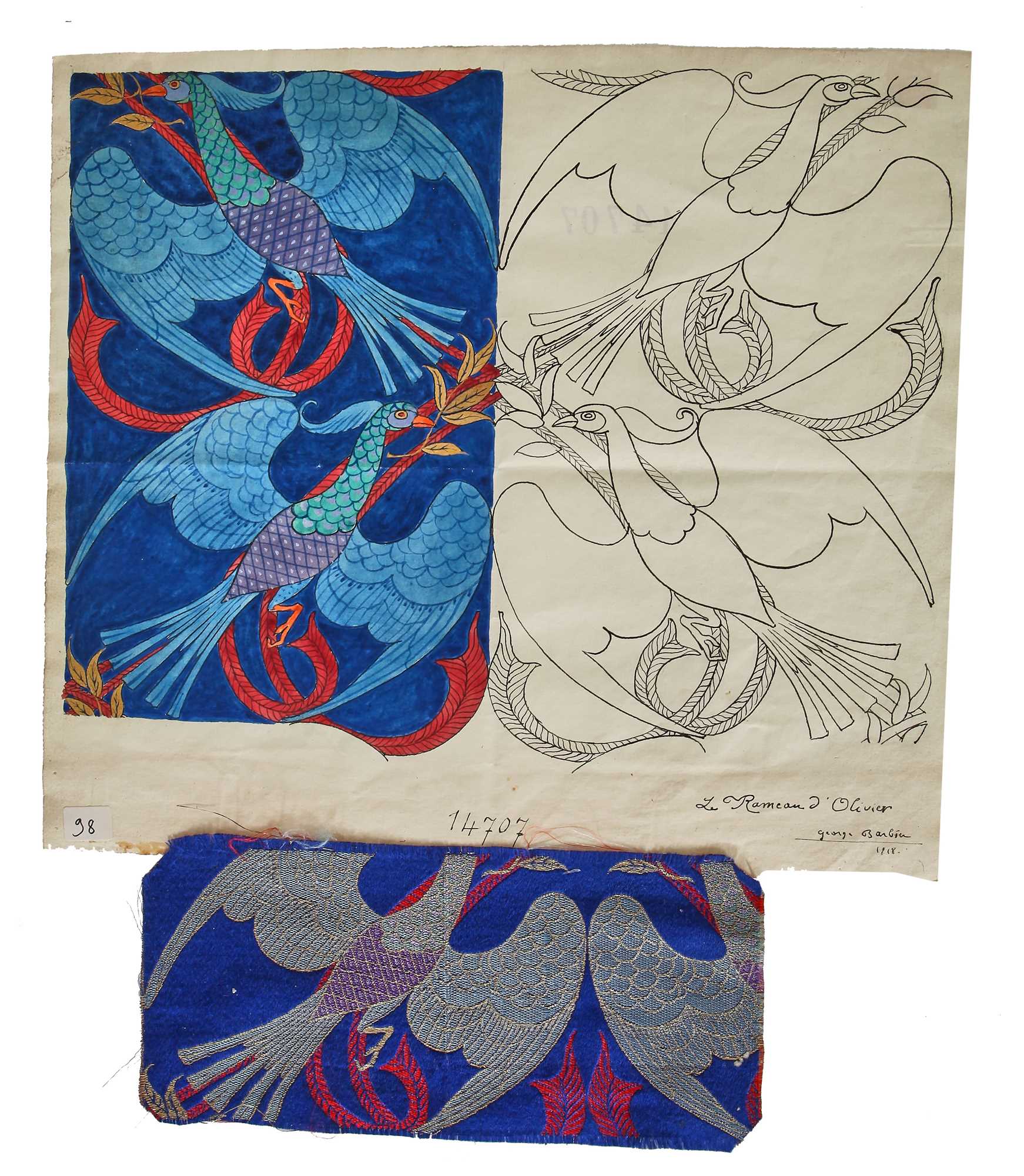 Lot 483 - George Barbier original design for 'Le Rameau d'Olivier', 1918