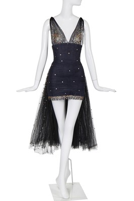 Lot 36 - A Chanel by Karl Lagerfeld couture midnight blue tulle cocktail gown, Autumn-Winter 1993-94