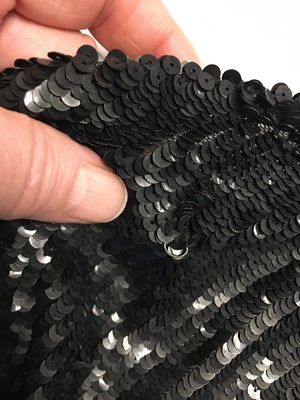 Lot 86 - A couture black sequined shawl, attributed to Chanel, 1935