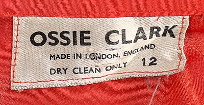 Lot 340 - An Ossie Clark tomato-red crêpe dress,...