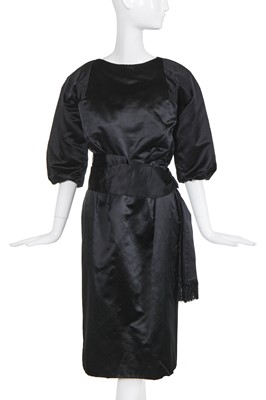 Lot 160 - A Christian Dior black satin cocktail dress, circa 1960